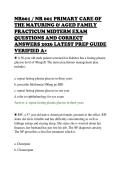 NR601 &sol; NR 601 PRIMARY CARE OF&NewLine;THE MATURING & AGED FAMILY&NewLine;PRACTICUM MIDTERM EXAM&NewLine;QUESTIONS AND CORRECT&NewLine;ANSWERS 2026 LATEST PREP GUIDE&NewLine;VERIFIED A&plus;