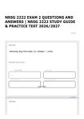 NRSG 2222 EXAM 2 QUESTIONS AND ANSWERS &vert; NRSG 2222 STUDY GUIDE & PRACTICE TEST 2026&sol;2027