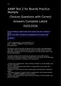 AANP Test 2 for Boards Practice Multiple Choices Questions with Correct Answers Complete Latest