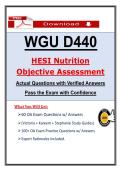 D440 OA Exam HESI Nutrition &ndash; Actual Questions & Answers &lpar;WGU&rpar; &lpar;Latest PDF&rpar;