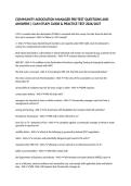 COMMUNITY ASSOCIATION MANAGER PRE-TEST QUESTIONS AND ANSWERS &vert; CAM STUDY GUIDE & PRACTICE TEST 2026&sol;2027