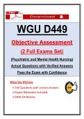 D449 Exam WGU Psychiatric Mental Health Nursing &ndash; Actual Questions & Answers &lpar;Latest PDF&rpar;
