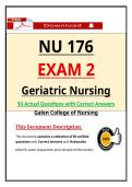 Galen NU 176 Exam 2 Geriatric Nursing &ndash; &lpar;2026&rpar; Actual Questions & Answers &lpar;Guarantee Pass&rpar;