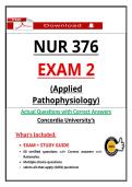 NUR 376 Exam 2 Concordia Applied Pathophysiology &ndash; &lpar;2026&rpar; Actual Questions & Answers &lpar;Guarantee Pass&rpar;