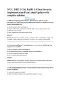 WGU D485 DGN2 TASK 1&colon; Cloud Security Implementation Plan Latest Update with complete solution