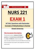 NURS 221 Exam 1 Drexel Concepts of Pathophysiology in Nursing &ndash; &lpar;2026&rpar; Actual Questions & Answers &lpar;Guarantee Pass&rpar;