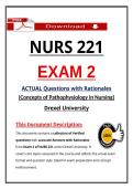 NURS 221 Exam 2 Drexel Concepts of Pathophysiology in Nursing &ndash; &lpar;2026&rpar; Actual Questions & Answers &lpar;Guarantee Pass&rpar;