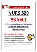 NURS 320 Exam 1 Drexel Health and Illness Concepts I &ndash; &lpar;2026&rpar; Actual Questions & Answers &lpar;Guarantee Pass&rpar;