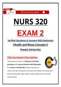 NURS 320 Exam 2 Drexel Health and Illness Concepts I &ndash; &lpar;2026&rpar; Actual Questions & Answers &lpar;Guarantee Pass&rpar;