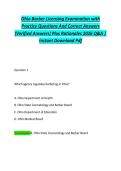 Ohio Barber Licensing Examination with &NewLine;Practice Questions And Correct Answers &NewLine;&lpar;Verified Answers&rpar; Plus Rationales 2026 Q&A &vert; &NewLine;Instant Download Pdf 