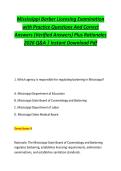 Mississippi Barber Licensing Examination &NewLine;with Practice Questions And Correct &NewLine;Answers &lpar;Verified Answers&rpar; Plus Rationales &NewLine;2026 Q&A &vert; Instant Download Pdf 
