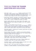 TCCC CLS TRAIN THE TRAINER QUESTIONS WITH SOLUTIONS