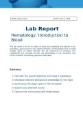Lab Report&colon; Hematology &lpar;BIO 101&rpar; - Introduction to Blood Analysis - Answered 100&percnt; Latest Updated 2026&period;