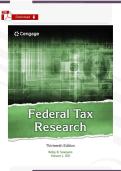 Research Case Solutions &ndash; Federal Tax Research 13th Ed&period; &lpar;Sawyers & Gill&rpar; &vert; Verified PDF &vert; 13 Chapters Complete