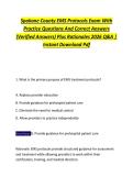 Spokane County EMS Protocols Exam With &NewLine;Practice Questions And Correct Answers &NewLine;&lpar;Verified Answers&rpar; Plus Rationales 2026 Q&A &vert; &NewLine;Instant Download Pdf
