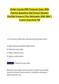 Chelan County EMS Protocols Exam With &NewLine;Practice Questions And Correct Answers &NewLine;&lpar;Verified Answers&rpar; Plus Rationales 2026 Q&A &vert; &NewLine;Instant Download Pdf 