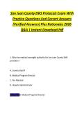 San Juan County EMS Protocols Exam With &NewLine;Practice Questions And Correct Answers &NewLine;&lpar;Verified Answers&rpar; Plus Rationales 2026 &NewLine;Q&A &vert; Instant Download Pdf 