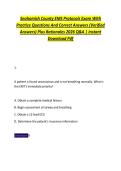 Snohomish County EMS Protocols Exam With &NewLine;Practice Questions And Correct Answers &lpar;Verified &NewLine;Answers&rpar; Plus Rationales 2026 Q&A &vert; Instant &NewLine;Download Pdf 