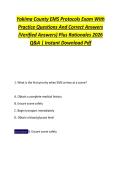 Yakima County EMS Protocols Exam With &NewLine;Practice Questions And Correct Answers &NewLine;&lpar;Verified Answers&rpar; Plus Rationales 2026 &NewLine;Q&A &vert; Instant Download Pdf