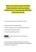 Mason County EMS Protocols Exam With &NewLine;Practice Questions And Correct Answers &NewLine;&lpar;Verified Answers&rpar; Plus Rationales 2026 Q&A &vert; &NewLine;Instant Download Pdf 