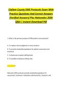 Clallam County EMS Protocols Exam With &NewLine;Practice Questions And Correct Answers &NewLine;&lpar;Verified Answers&rpar; Plus Rationales 2026 &NewLine;Q&A &vert; Instant Download Pdf