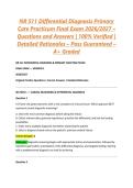 NR 511 Differential Diagnosis Primary Care Practicum Final Exam 2026&sol;2027 &ndash; Questions and Answers &vert; 100&percnt; Verified &vert; Detailed Rationales &ndash; Pass Guaranteed &ndash; A&plus; Graded