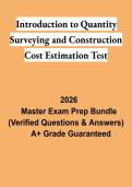 Introduction to Quantity Surveying & Construction Cost Estimation Test Study Guide 2026 &vert; Quantity Surveying Review