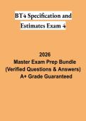 BT4 Specification and Estimates Exam 4 Study Guide 2026 &vert; Construction Specifications & Cost Estimating Review