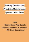 Building Construction Principles&comma; Materials & Systems Unit 1 Exam Study Guide 2026 &vert; Construction Fundamentals Review
