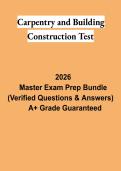 Carpentry & Building Construction Test Study Guide 2026 &vert; Construction Methods&comma; Materials & Carpentry Skills Review