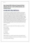 West Virginia &lpar;WV&rpar; Contractor Licensing Act Exam &NewLine;&lpar;Business and Law&rpar; &vert; Latest Verified Questions and &NewLine;Detailed Answers 