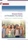 Test Bank &ndash; Essentials of Pediatric Nursing 5th Ed&period; &lpar;Kyle & Carman&rpar; &vert; Verified PDF &vert; 29 Chapters &plus; Rationales
