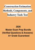Construction Estimation Methods&comma; Components & Industry Tools Test Study Guide 2026 &vert; Construction Estimating Review