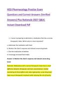HESI Pharmacology Practice Exam &NewLine;Questions and Correct Answers &lpar;Verified &NewLine;Answers&rpar; Plus Rationale 2027 Q&A&vert; &NewLine;Instant Download Pdf 