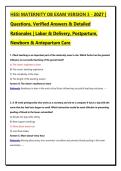 HESI MATERNITY OB EXAM VERSION 3 - 2027 &vert; Questions&comma; Verified Answers & Detailed Rationales &vert; Labor & Delivery&comma; Postpartum&comma; Newborn & Antepartum Care