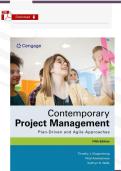 Solutions Manual &ndash; Contemporary Project Management 5th Ed&period; &lpar;Kloppenborg&rpar; &vert; Verified PDF &vert; 15 Chapters Complete