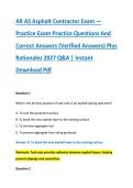 AR AS Asphalt Contractor Exam &mdash; &NewLine;Practice Exam Practice Questions And &NewLine;Correct Answers &lpar;Verified Answers&rpar; Plus &NewLine;Rationales 2027 Q&A &vert; Instant &NewLine;Download Pdf