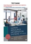 Test Bank Human Resource Information Systems 5th Edition Johnson Carlson Kavanagh
