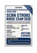 SCRN Stroke Nurse Exam 2026 &vert; Comprehensive Test Bank &vert; Questions And Answers 