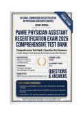 PANRE Physician Assistant Recertification Exam 2026 &vert; Comprehensive Test Bank &vert; Question And Answers