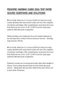 PEDIATRIC NURSING GUIDE 2026 TEST PAPER&NewLine;SOLVED QUESTIONS AND SOLUTIONS