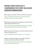 PEDIATRIC SPEECH PATHOLOGY 2&NewLine;COMPREHENSIVE STUDY SHEET 2026 SOLVED&NewLine;QUESTIONS PREMIUM BUNDLE
