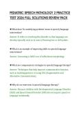 PEDIATRIC SPEECH PATHOLOGY 2 PRACTICE&NewLine;TEST 2026 FULL SOLUTIONS REVIEW PACK