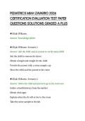 PEDIATRICS MIAH ZAVARRO 2026&NewLine;CERTIFICATION EVALUATION TEST PAPER&NewLine;QUESTIONS SOLUTIONS GRADED A PLUS