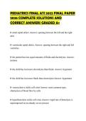 PEDIATRICS FINAL ATI 2022 FINAL PAPER&NewLine;2026 COMPLETE SOLUTIONS AND&NewLine;CORRECT ANSWERS GRADED A&plus;
