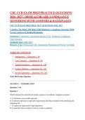 CHC CCB EXAM PREP PRACTICE QUESTIONS 2026&ndash;2027 &vert; 200 HEALTHCARE COMPLIANCE QUESTIONS WITH ANSWERS & RATIONALES