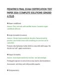 PEDIATRICS FINAL EXAM CERTIFICATION TEST&NewLine;PAPER 2026 COMPLETE SOLUTIONS GRADED&NewLine;A PLUS