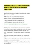 PEDIATRICS MODULE ONE STUDY GUIDE&NewLine;EVALUATION 2026 TESTED ANSWERS&NewLine;GRADED A&plus;