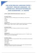 AQA GCSE ENGLISH LANGUAGE PAPER 1 2026&sol;2027 &vert; ENGLISH LANGUAGE &vert; 100 VERIFIED Q&A &vert; DETAILED RATIONALES &vert; PASS GUARANTEED &ndash; A&plus; GRADED
