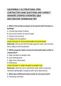 CALIFORNIA C-51 STRUCTURAL STEEL CONTRACTOR EXAM QUESTIONS AND CORRECT ANSWERS